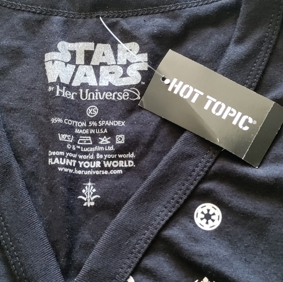 Her Universe Star Wars Rebel Imperial Symbols Black Long Sleeve Cardigan - Picture 4 of 5